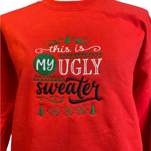 Christmas ugly sweatshirt 🎄 All embroidered design size small NWOT - Picture 1 of 2